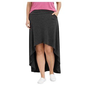 flowy high low knit skirt / soft drape & relaxed fit – women’s